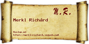 Merkl Richárd névjegykártya